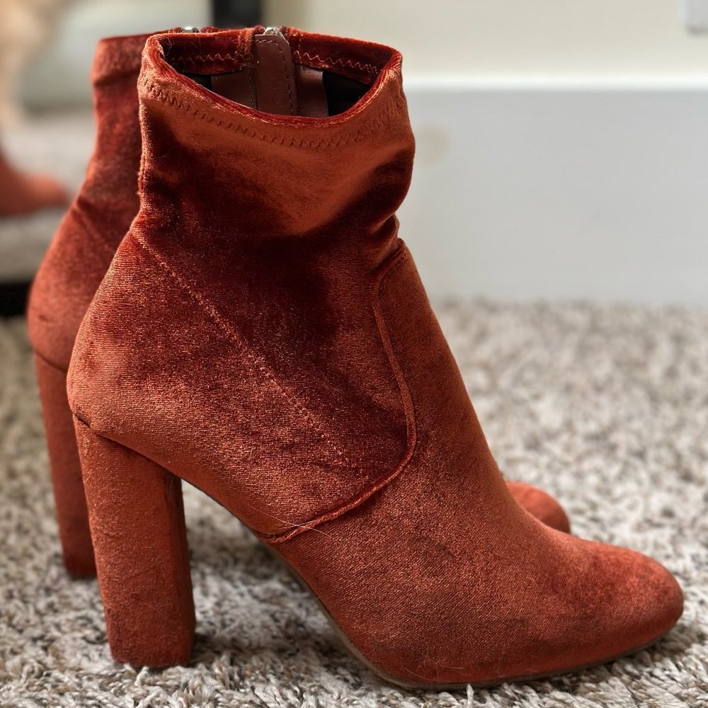 Velvet Rust Steve Madden Chunky Booties - image 1